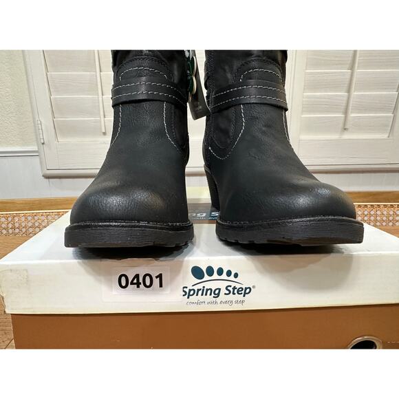 Spring Step Relife Boisa Boot Black Vegan Leather 9 US 40 EU NIB Water Resistant - Picture 9 of 16